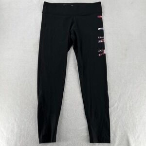 Victorias Secret PINK Ultimate Women's Black Leggings Logo Size Large